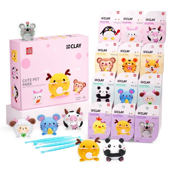 Air Dry Clay Kits - Modeling Clay for Kids, Ultra Light & Soft, Safe & Non-Toxic, DIY Air Dry Clay Kit with Sculpting Tools and Tutorials, Creatible Art Crafts Toys Gifts for Boys Girls