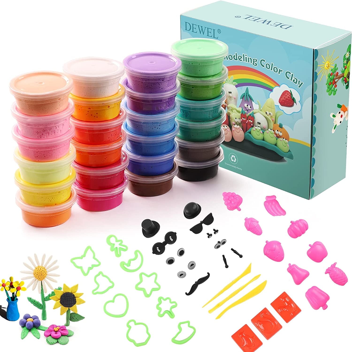 Artsity Air Dry Clay 24 Color Modeling Set with 3 Sculpting Tools Magic Foam  Clay for Kids and Adults Gift for Boys and Girls 24 PCS