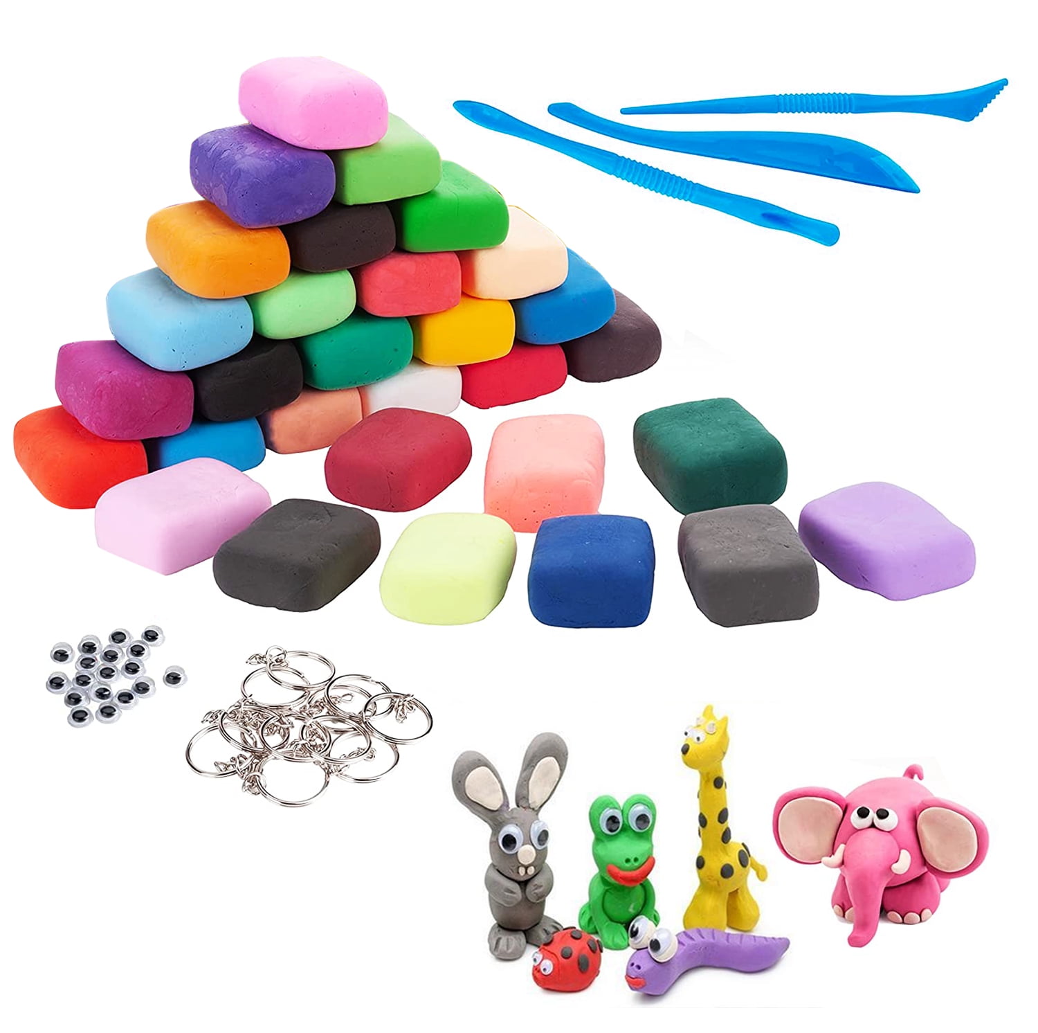 Air Dry Clay for Kids, 97-in-1 Clay Kit Set (36 Colors of Modeling Clay