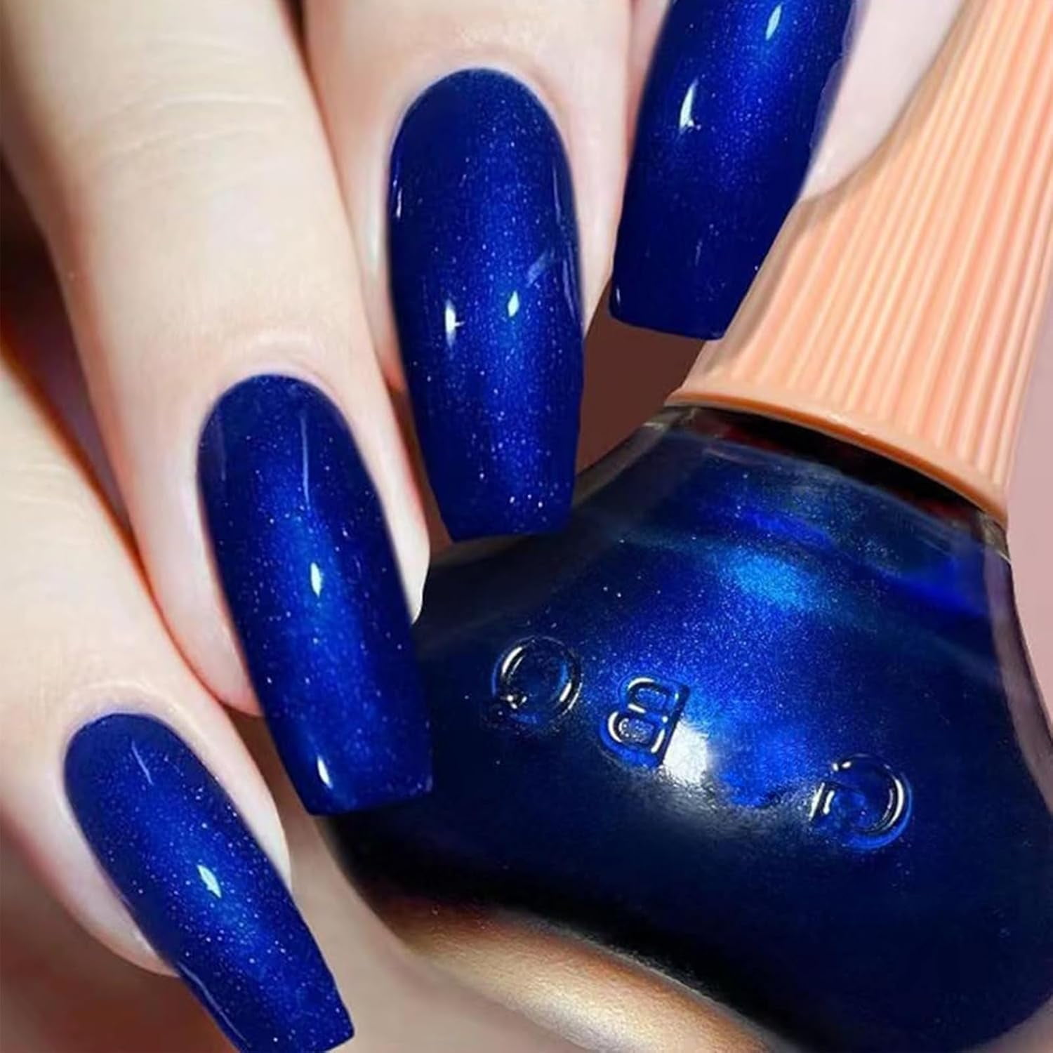 Air Dry Royal Blue Gel Nail Polish, Bright Blue Nail Polish for Women, Blue Chrome Nail Polish