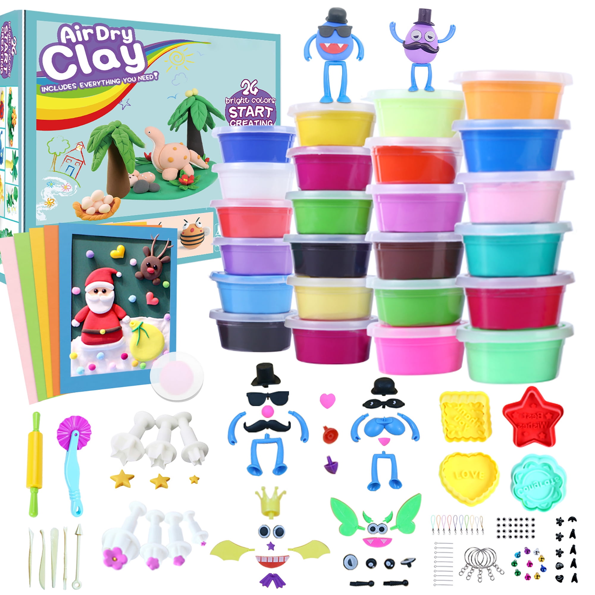  Arteza Kids Air-Dry Modeling Clay Kit, 6 x 8-oz Packs, 12 Sandy  Clay Molds and 15 Assorted Sea-Life Beach Decorations, Soft, Pliable,  Supplies for Kids' Crafts and Sensory Play
