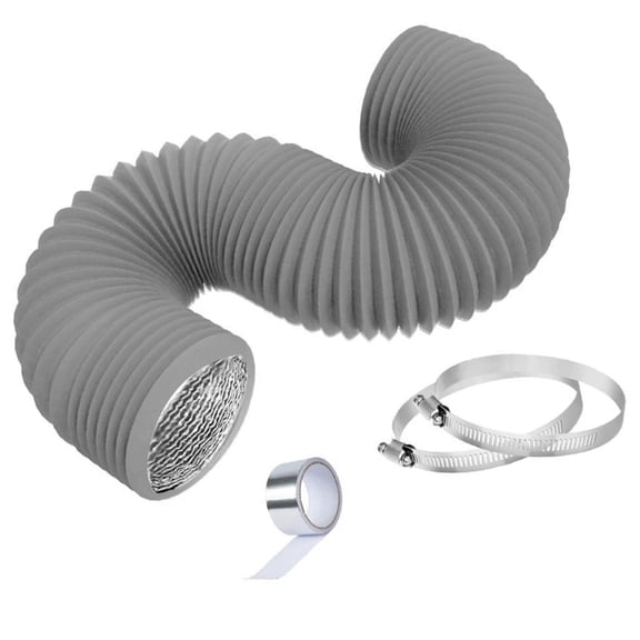 Air Ducting Flexible Aluminum Dryer Vent Hose Dryer Hose with 2 Clamps for HVAC Ventilation Heating Cooling Exhaust