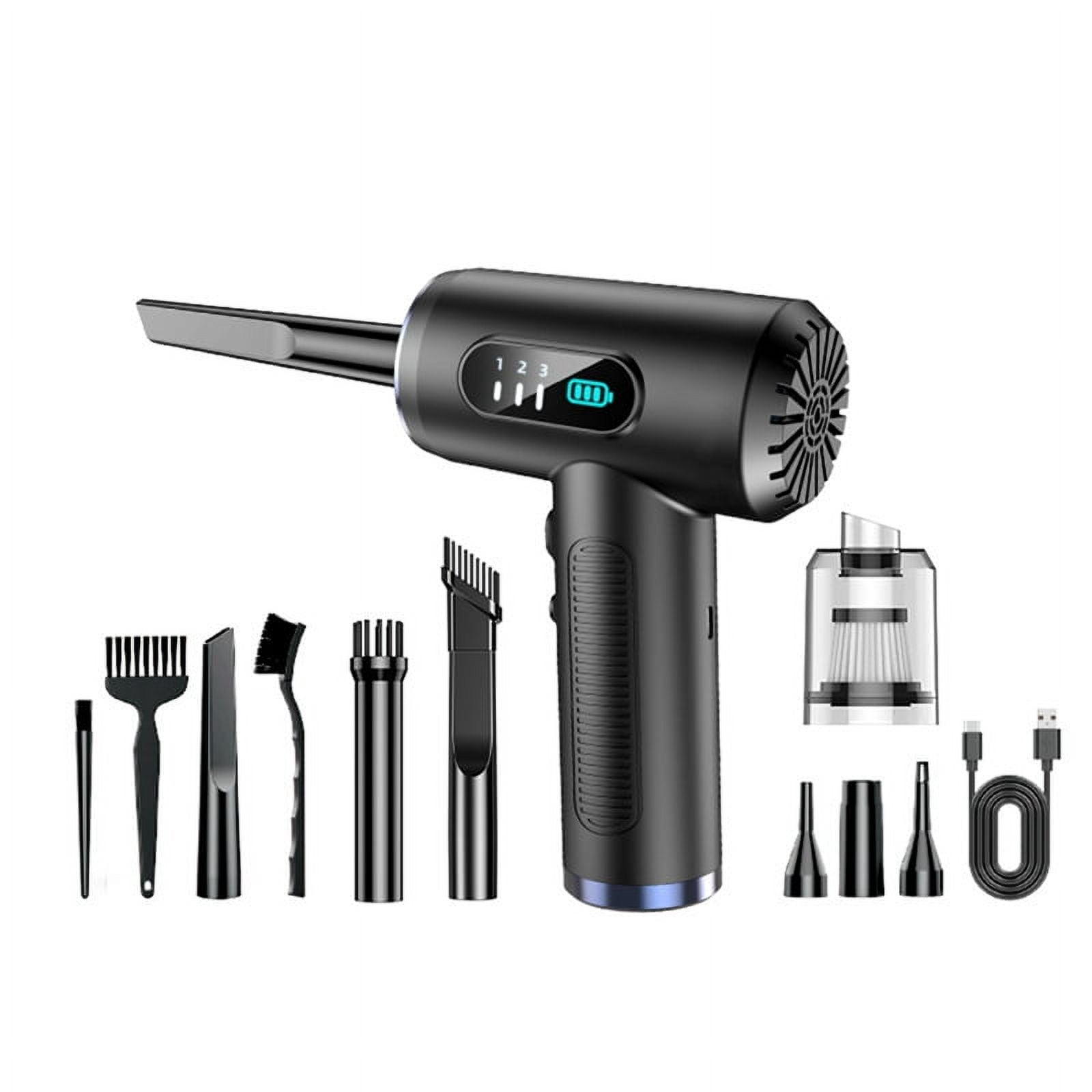 Air Duster Vacuum Cleaner 50000RPM 3 Gear Cordless Handheld Cleaner for Car Home Computer, Blow Vacuum 2 in 1