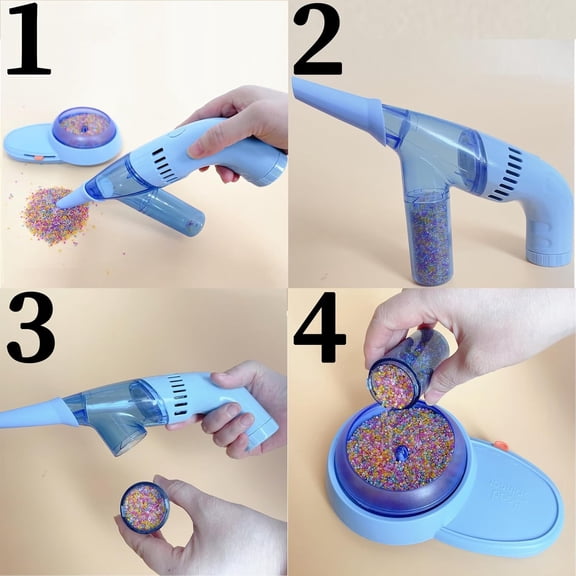 Air Duster and Vacuum Cleaner, Electric Bead Sucker Bug Vacuum, Handheld Vacuum Cleaner, Wet and Dry Use for Window Sofa Corner Home Door Crack Car and Desk(Blue)