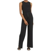 DEHOLIFER Air Essentials Jumpsuit Womens Sale Clearance Stretchy Dungarees Ribbed Jumpsuits & Playsuits Casual Summer Ladies Jumpsuit Petite Elasticated Waist Wide Leg Jumpsuit with Pockets Size 18