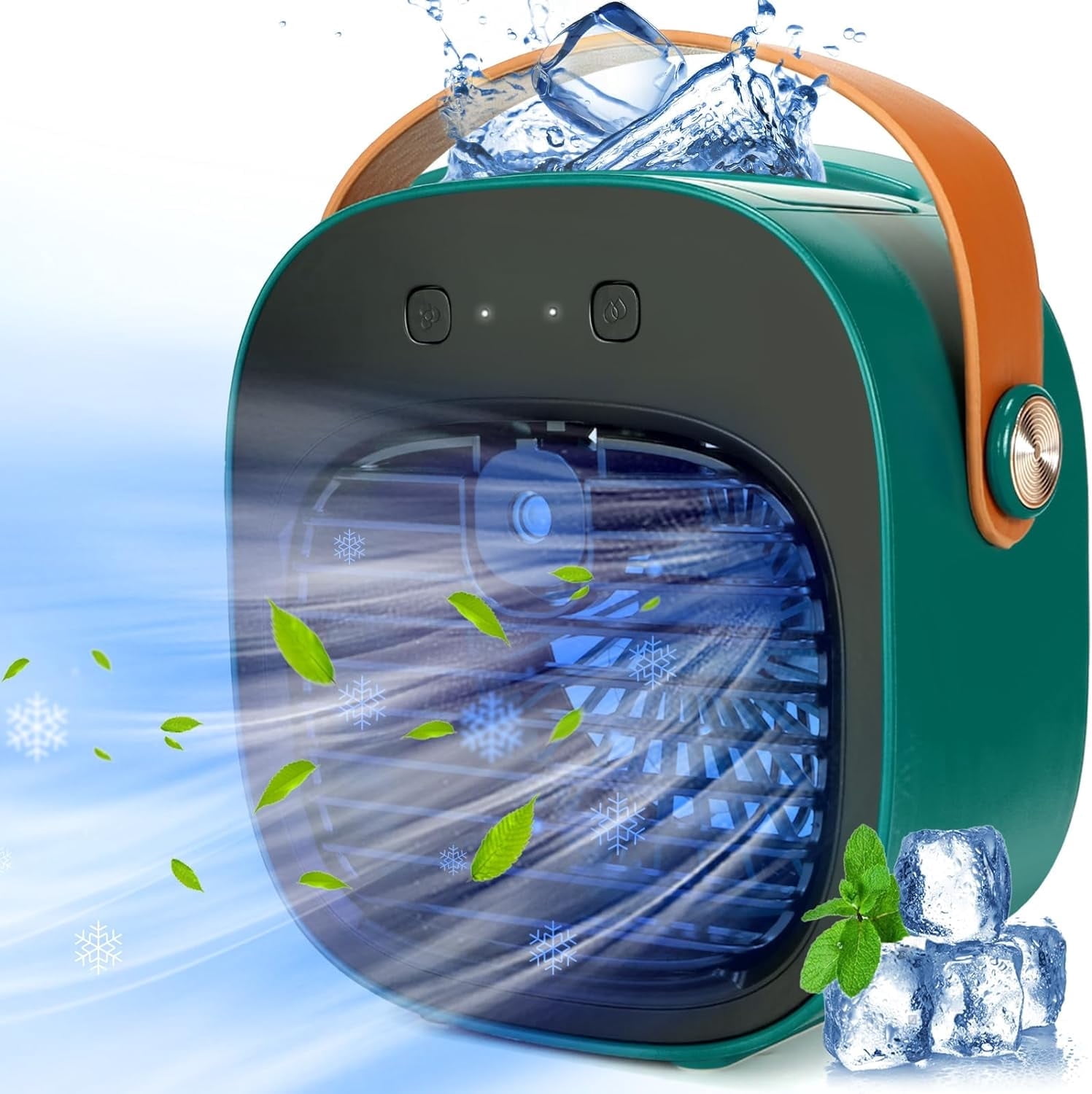 Air Fan Portable, Rechargeable Personal Air Cooler, Quiet Mini Air Conditioner Fan with 3 Speeds, Desk Cooling Fan for Bedroom, Car, Home, Camping, Travel, and Office