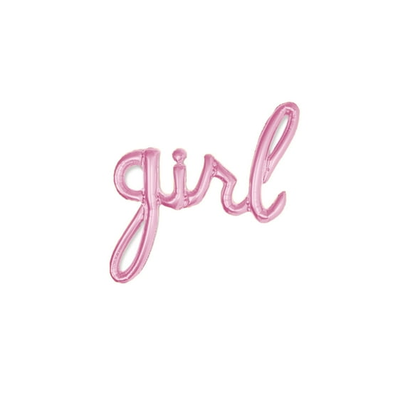 Air-Filled Lowercase Cursive "girl" Backdrop Balloon Banner