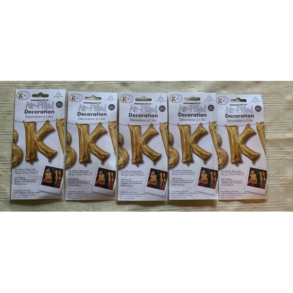 Air-Filled Uppercase " K " Backdrop Balloons Banner Decoration 5 Pack 10" X 13"
