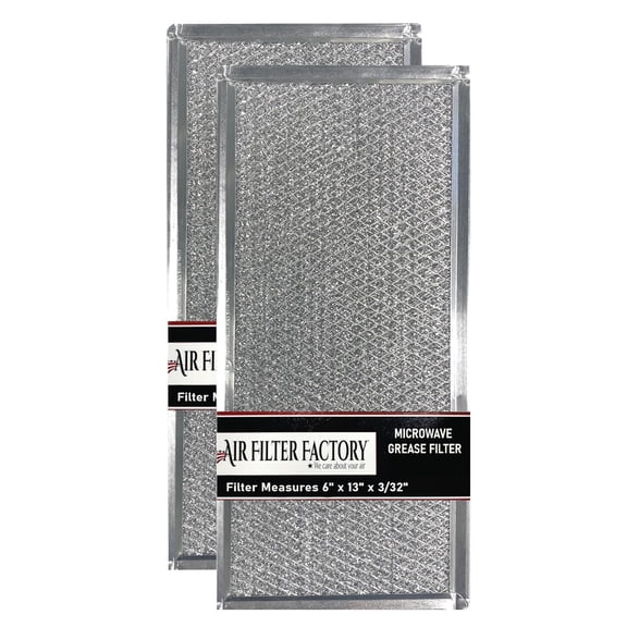 Air Filter Factory Microwave Grease Filter 6" X 13" Replacement For Many Whirpool, Jenn Air, Maytag, KitchenAid Oven Models 12-Layer Aluminum Mesh Kitchen Exhaust Screens 2-Pack