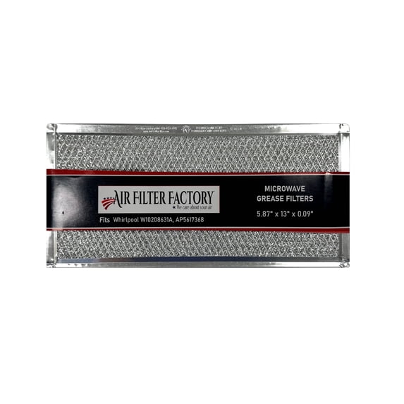 Air Filter Factory Grease Filter W10208631A Replacement For Whirlpool Microwave 12-Layer Aluminum Grease Filter 5.875" X 13" X 0.09"