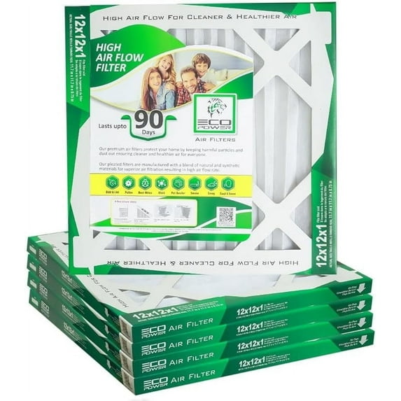 12x12x1, Air Filter MERV 10 (6-Pack) - Pleated Air Conditioner HVAC AC Furnace Air Filters Replacement (12x12x1 6-pack), SB12465