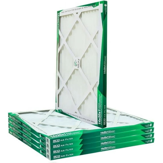Air Filter MERV 10 (6-Pack) - Pleated Air Conditioner HVAC AC Furnace Air Filters Replacement (14x20x1 6-Pack), SB12474