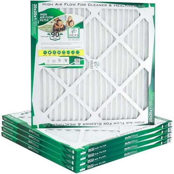 Air Filter MERV 10 (6-Pack) - Pleated Air Conditioner HVAC AC Furnace Air Filters Replacement (20x20x1 6-Pack), SB12467