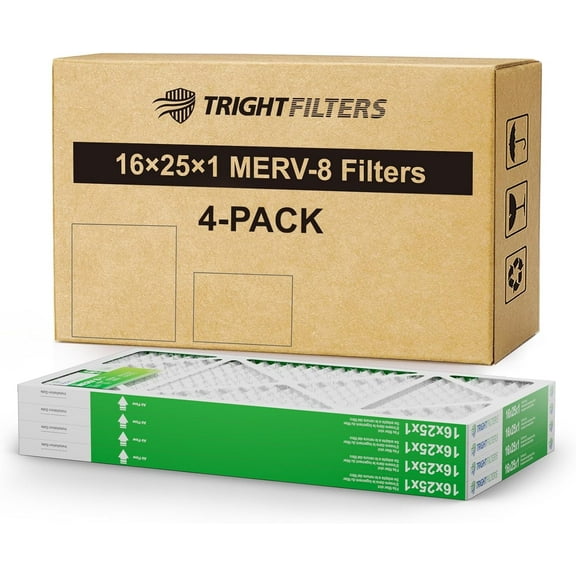 Air Filter Pleated Dust Defense 4 Pack 16x25x1