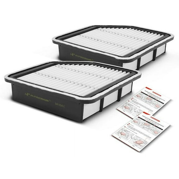Air Filter Set 2 - Compatible with 2007 - 2011 GS350 Base 3.5L V6 2008 2009 2010