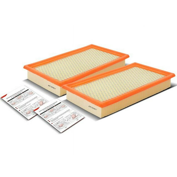Air Filter Set 2 - Compatible with 2008 - 2019 Ford Taurus 2009 2010 2011 2012 2013 2014 2015 2016 2017 2018