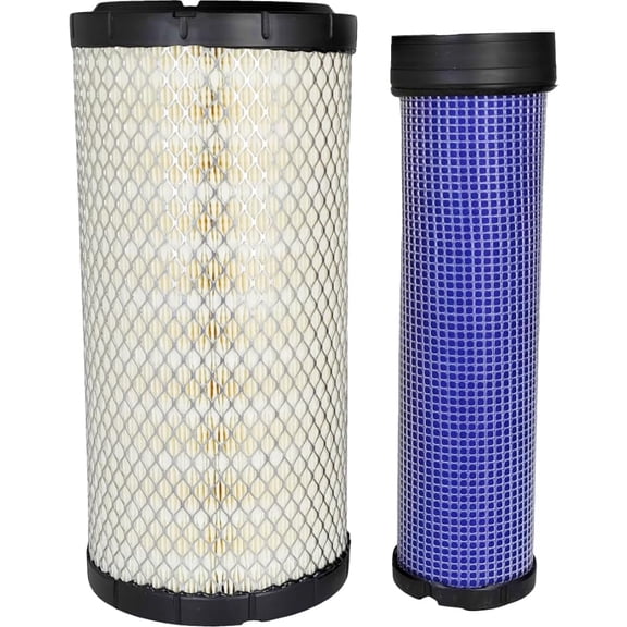 Air Filter Set P828889 P829333 AT171853 AT171854 110-6326 110-6331 46562 46569 222421A1 222422A1 RS3544 RS3545 Compatible with John Deere Kubota Case New Holland Backhoe Loader Tractor 5103 5203