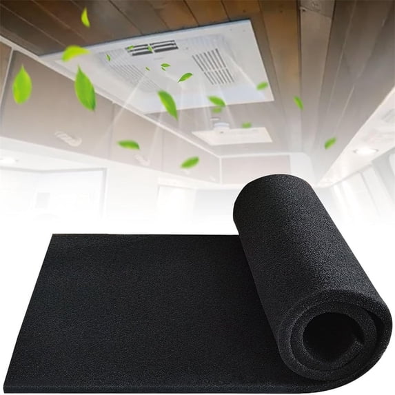 Air Filtration Foam,RV A/C Filters Replacement,Air Conditioner Replacement Filters,High-density Dustproof Foam,Compatible with Most Air Conditioner,Trash Cans,Dehumidifier,Black,40x16In