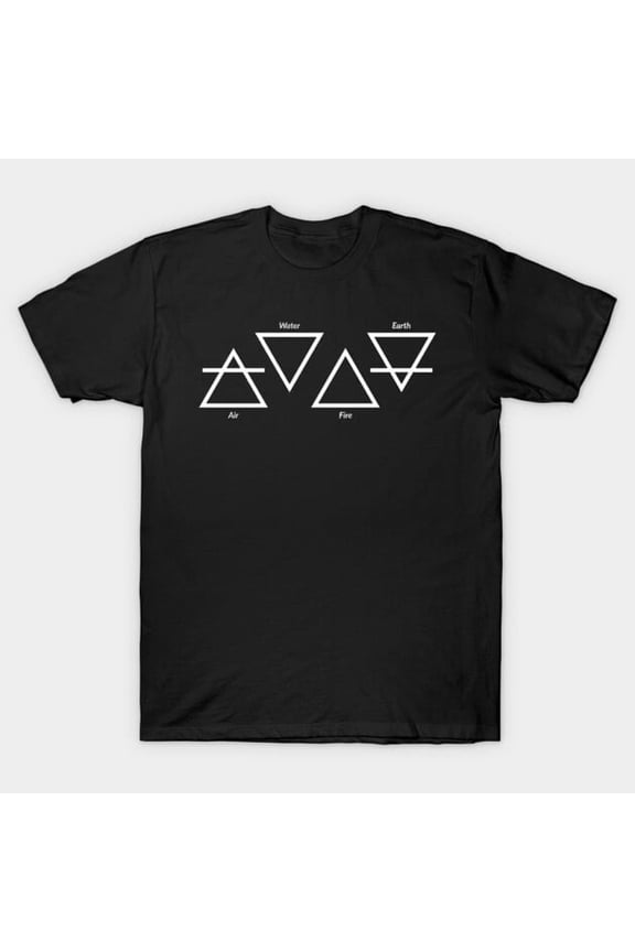 Air Fire Water Earth Four Elements Greek Triangle Symbols Artwork Print, H6805 T-Shirt, for Men and Women, Up to Size 5XL