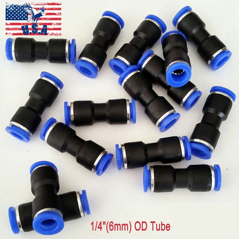 Air Fittings Pneumatic Tee Elbow Straight Push Connector Pipe Joint Coupling Walmart Com