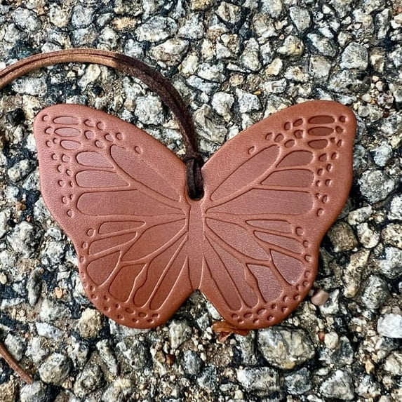 Air Flair |Car Leather Air Freshener | Butterfly | Brown Cowboy Cologne Scent