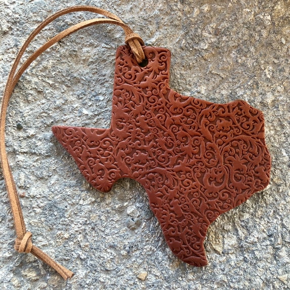 Air Flair |Car Leather Air Freshener | Scroll| Texas Shape Vanilla Leather Scent