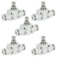 thumbnail image 1 of Air Flow Control Valve, In-line Speed Controller Union Straight, 4mm Tube Outer Dia. 5Pcs, 1 of 3
