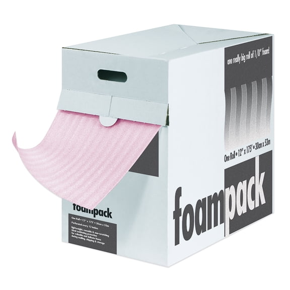 Box Partners Anti-Static Air Foam Dispenser Packs 1/8" x 12" x 175' Pink 1/Each FD1812AS