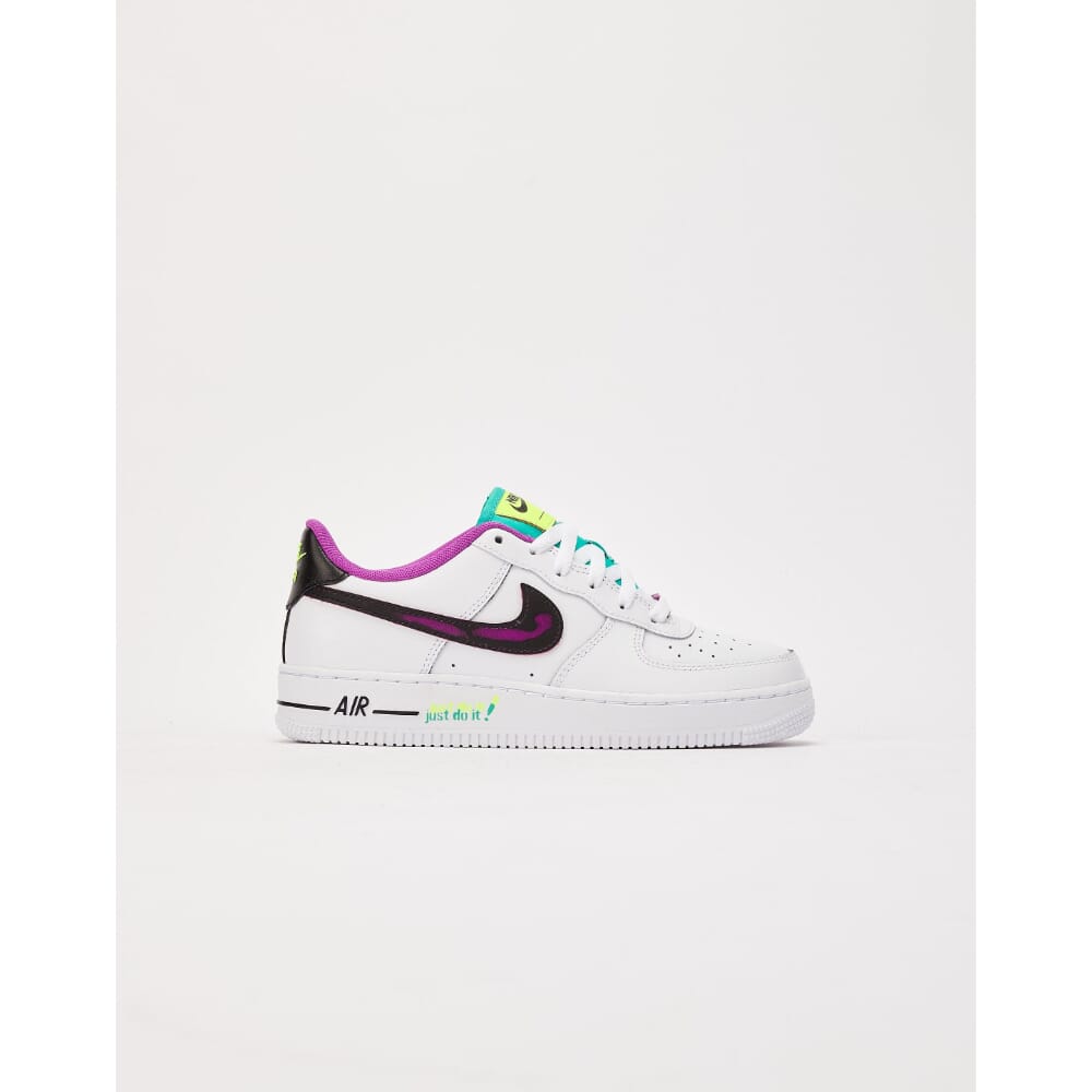 Nike Air Force 1 LV8 White/Black-Vivid Purple  DX3933-100 Grade-School Size 5