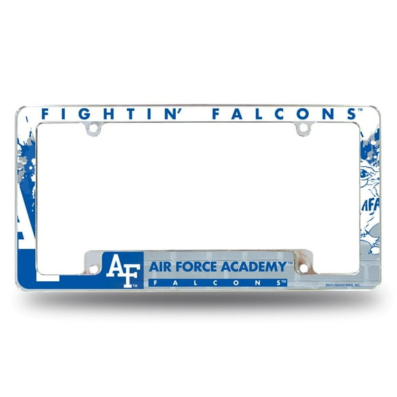 Air Force Academy NCAA Falcons Chrome Metal License Plate Frame with Bold Full Frame Design