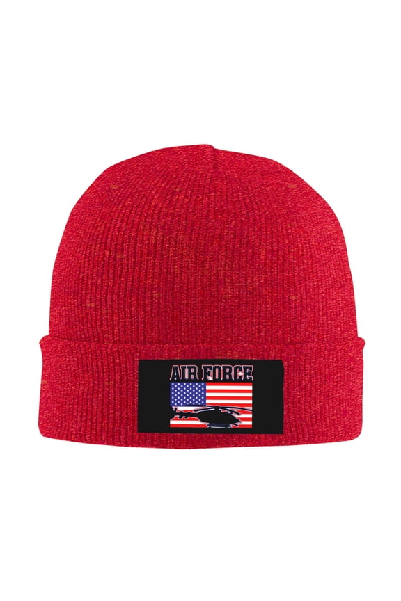Air Force American Flag Men Women Knitted Hat Adult Knit Beanie For Fall Winter Knit Hat Cap Slouchy Knitted Skull Cap