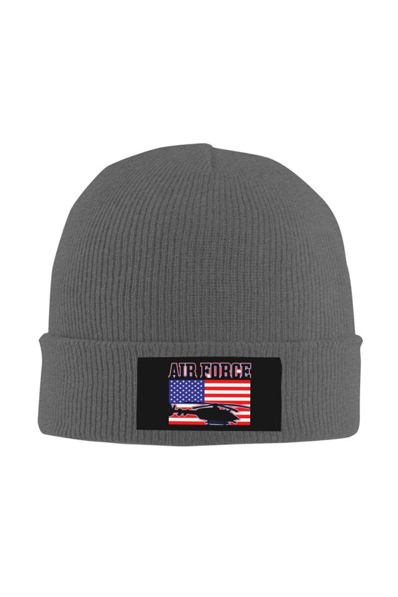 Air Force American Flag Men Women Knitted Hat Adult Knit Beanie For Fall Winter Knit Hat Cap Slouchy Knitted Skull Cap