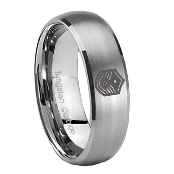Air Force Chief Master Sergeant 8MM Brushed Gray Dome Tungsten Men Ring ...