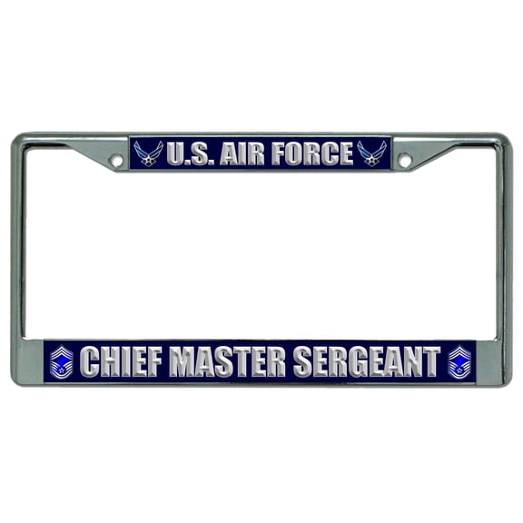 Air Force Chief Master Sergeant License Frame. Free Screw Caps Included