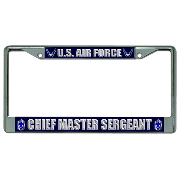 Air Force Chief Master Sergeant License Frame.  Free Screw Caps Included