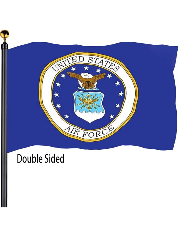 Air Force Crest Emblem Flags 2x3 FT Outdoor Double Sided USAF Military Crest Emblem Flag US Air Force Flag Banner for Outside Indoor Outdoor with 2 Brass Grommets