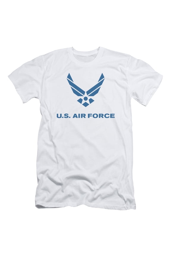 Air Force Distressed Logo S/S Adult 30/1 T-Shirt White