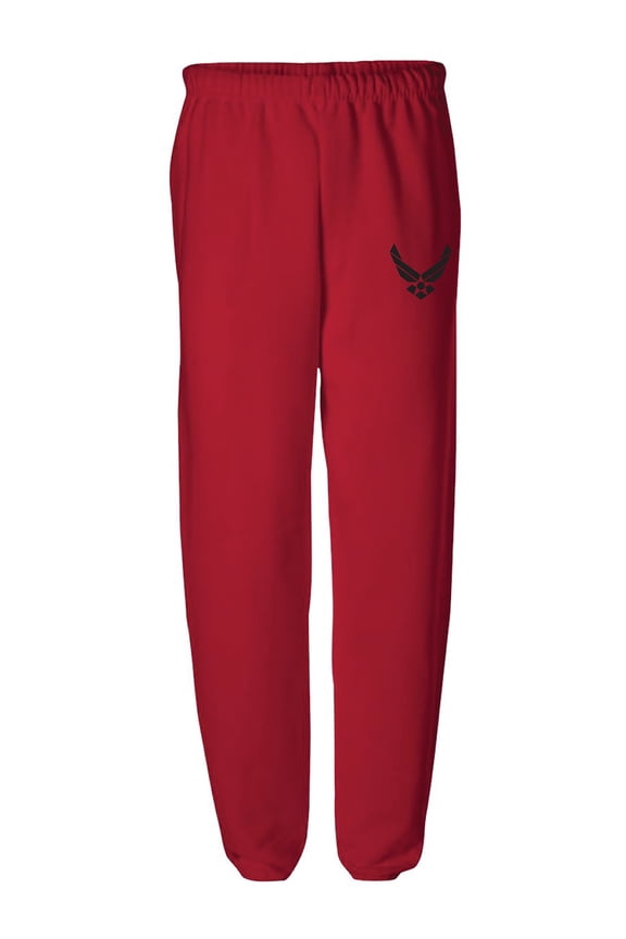Air Force Eagle Emblem Elastic Bottom Sweatpants with black print
