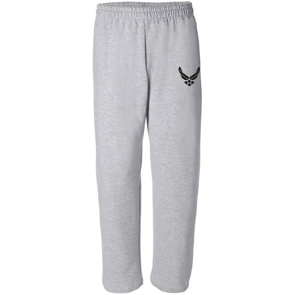 Air Force Eagle Emblem Open Bottom Sweatpants with black print