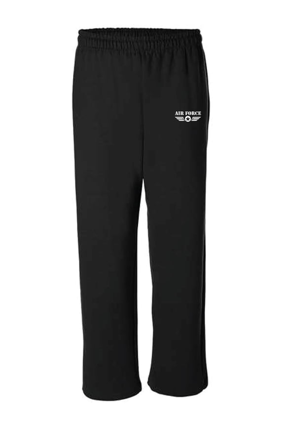 Air Force Emblem Open Bottom Sweatpants with white print