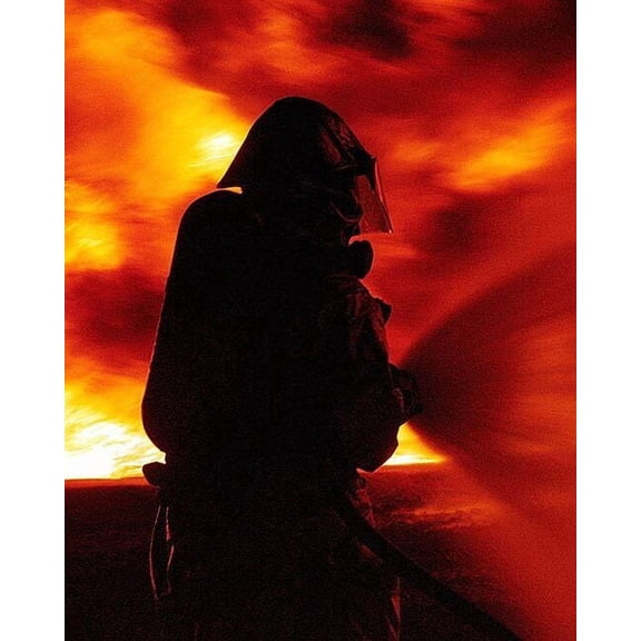 Air Force Firefighter Training Exercise Style - A - 12x18 Inch Laminated Aviation Poster - Stunning Detail and Bold Colors