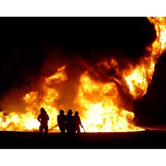 Air Force Firefighter Training Style -1 - 12x18 Inch Laminated Aviation Poster - Stunning Detail and Bold Colors