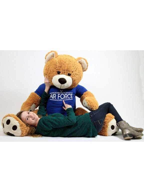 Air Force Giant Teddy Bear 5 Feet Tall, Wears Removable T-shirt SOMEONE IN THE AIR FORCE LOVES YOU