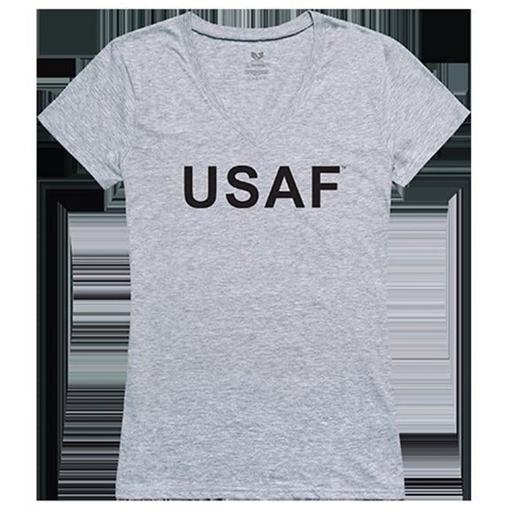 Air Force Graphic V-Neck T-Shirt, Heather Gray - Extra Large
