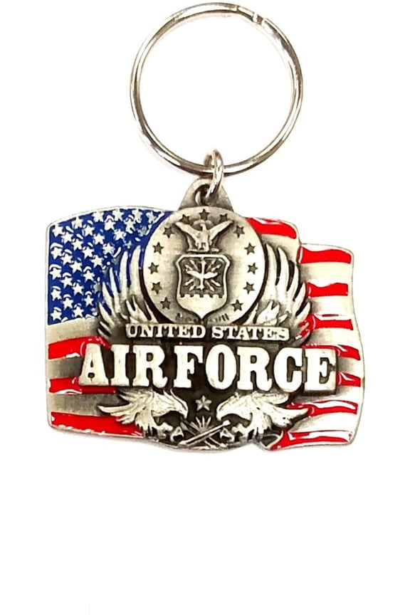 Air Force Heavy Duty Metal Pewter Keychain United States US Military