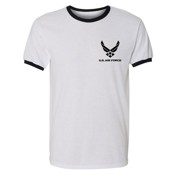 Air Force Left Chest Adult Short Sleeve Ringer T-shirt