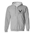 thumbnail image 1 of Air Force Left Chest Full-Zip Hooded Sweatshirt in Gray, 1 of 3