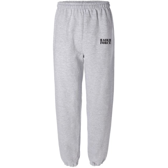 Air Force Lines Black Ink Elastic Bottom Sweatpants