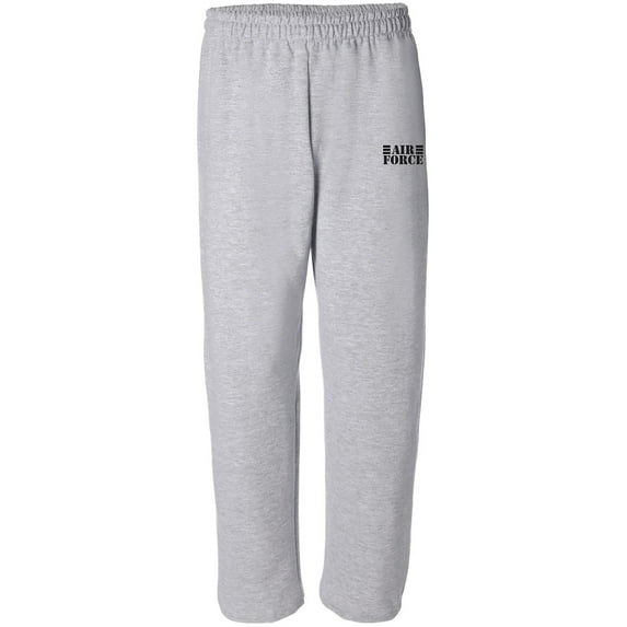 Air Force Lines Black Ink Open Bottom Sweatpants
