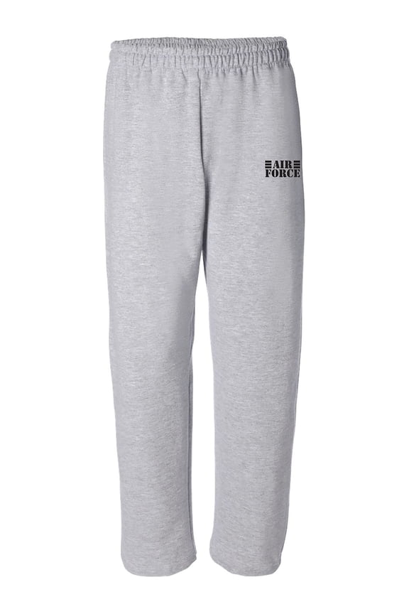 Air Force Lines Black Ink Open Bottom Sweatpants